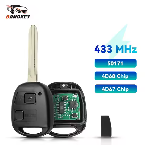 Dandkey 50171 for Toyota Prado 120 RAV4 Kluger Previa FJ Cruiser Land Cruiser 100 Remote Key 433MHz 