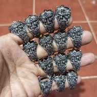 Carved black alpaca ring/super Balinese black alpaca ring/super alpaca ring