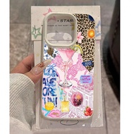 1ชิ้น เคสโทรศัพท์ TPU ลายพิมพ์ใหม่สร้างสรรค์ ลายเสือดาว ลูกบอลโชคดี 8 ลายริมฝีปาก ดอกไม้ โบว์ เครื่อ