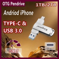 Kingston 2TB flash drive 3 in 1 OTG USB Type C/Micro flash drive 1TB Pendrive High speed Pen Drive f