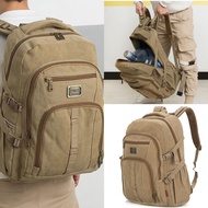 60L Thickened Canvas Backpack School Students School bag Hiking Men's Outdoor heavy duty Bagpack tra