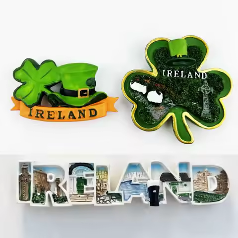 Ireland Fridge Stickers Shamrock Travelling Souvenirs Dublin Fridge Magnets Wedding Gifts Photo Wall