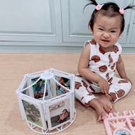 Minimalist Style Carousel Photo Frame With 12 Pictures There Is Music.