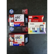 Hp ink advantage 680colour/680black.canon pixma 98color.