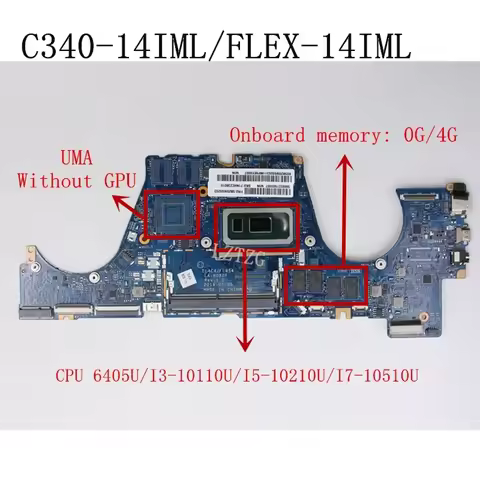 LA-H082P For Lenovo C340-14IML/FLEX-14IML Laptop Motherboard With 6405U i3-10110U i5-10210U i7-10510