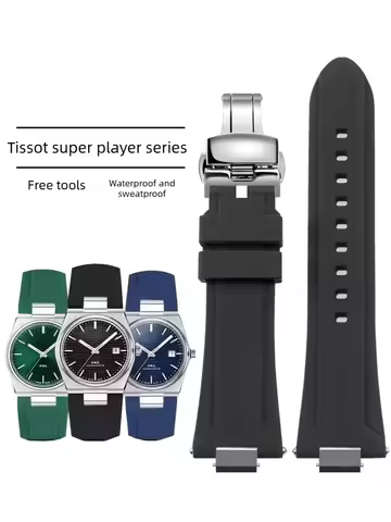 Suitable for Tissot Super Player PRX Men's T137.410/407 Sports Waterproof Silicone Watch Strap