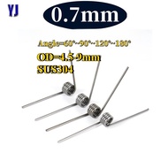 Spring Kawat Berputar SUS304 0.7mm, Sudut Boleh Sesuaikan (60°-90°-120°-180°), OD 4.5-9mm - YJ(WDY-X