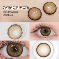 [0.00~-6.00] Magister  Contact Lens With power Diamond Coloured Contact Lenses Brown/ Gray 14.5mm Bi