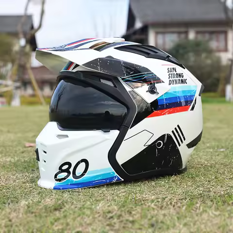 ORZ-163 Motorcycle Helmet Men's and Women's Retro Street Fighter Combination Helmet Full Helmet Deta