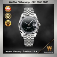 NH35 Automatic Datejust Mod Arabic Black Flutted Bezel Jubilee | Sapphire Crystal | 36mm 39mm Mechan