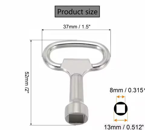 1PCS Square Wrench Square Key Water Tap Ventilation Key Stainless Steel Electric Cabinet DoorLock Tu