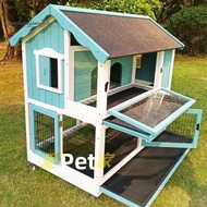 Cat Villa House Outdoor Solid Wood Winter Warmth Luxury Cat Cage Indoor&Outdoor Large Space Cat Cond