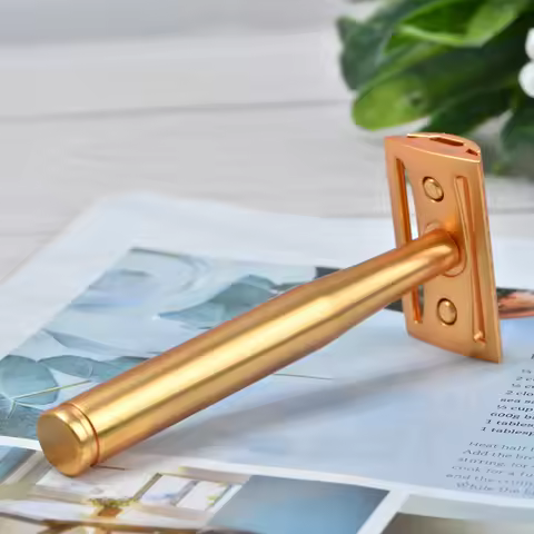 YAQI Midas 3pcs Matte Golden Color Mens Safety Razor