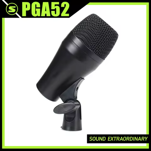 PGA52 PGA 52 Professional Cardioid Dynamic Kick Drum XLR Microphone for Kick,Drum,Bass Amp Band Live