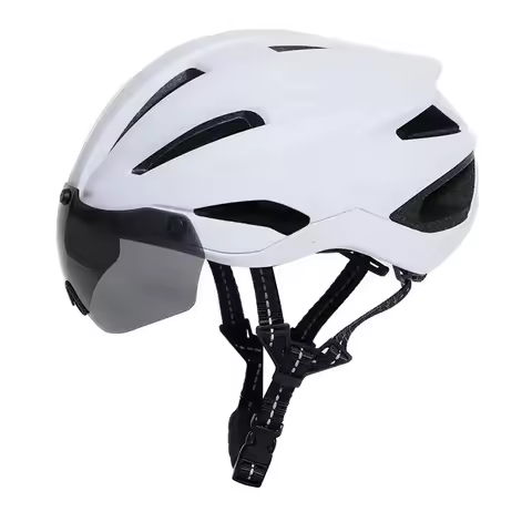 OGQ cycling helmet with cushioned milk silk inner pads, replaceable magnetic goggles, ventilated roa