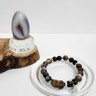 黑金骨幹貔貅男款設計手鍊/高度聚財、避邪擋煞之搭配水晶