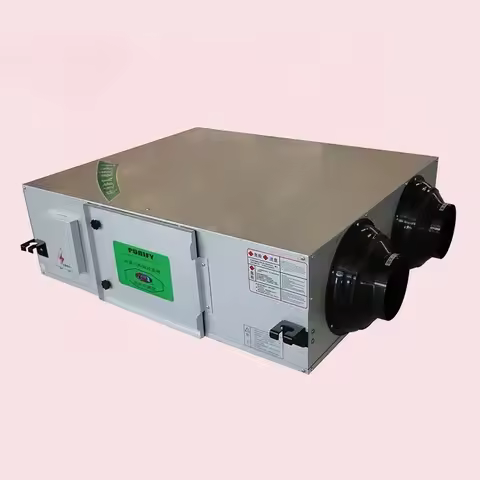 Fresh air recuperator heat recovery ventilation system with erv core unit