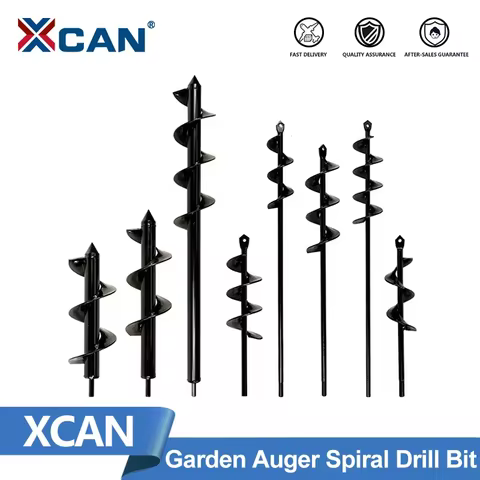 XCAN Garden Auger Spiral Drill Bit Gardening Flower Planting Hole Cutter Drill Bit for Auger Post Ho