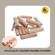 100pcs Pack Wood Dowel Pin ( M6x40MM | M8x50MM | M10x50MM )