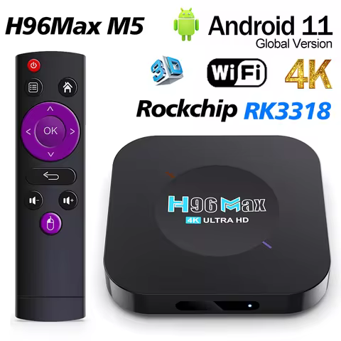 H96Max M5 Android Smart TV Box Rockchip RK3318 4K HD Set Top Box BT4.0 2.4G Wifi 3D Streaming Media 