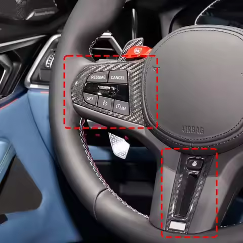 Carbon Fiber Steering Wheel Cover Trim Decor For BMW 1 2 3 4 5 6 7 8 Series Sport X3 X4 X5 X6 G32 F9