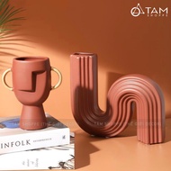 [High-end - beautiful standard] 2-style aboriginal terracotta art vase BINHLOHOA-03
