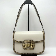 GUCCI 白金蟒蛇皮滾邊1955斜背包25*18*8 98新配件塵袋
