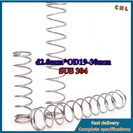 Compression spring, return spring, stainless steel 304 compression spring d2.0mm*OD19-30mm*L10-100mm