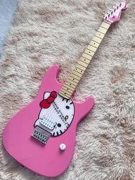 Fender เฮลโหลคิตตี้สีชมพู Squier Stratocaster กีต้าร์ไฟฟ้า
