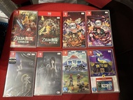 Switch games 鬼滅之刅1,2不散放$400@2/薩爾達無雙$500@2不散放/零巫女已開，零月蝕的假面全新未開  不散放/已開寶可夢紫連擴充票/Hitman