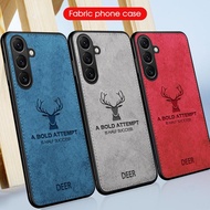 Phone case For Samsung Galaxy S25 / S25 Plus / S25 Ultra Back cover Luxuy Brand Cloth Texture Deer F