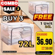 LargeCapacity 24L/72L/110L Waterproof Transparent Foldable Storage Box Oxford Box Storage Wardrobe O