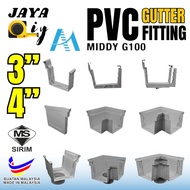 [1PCS] LOCAL F300 PVC GUTTER MITRE FITTING (PVC RAINWATER GUTTER) GREY - Salur Air Kelabu Saliran Ai