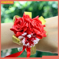 XPS Foam Rose Flowers Bridal Bridesmaid Wrist Corsage Wedding Party Ribbon Bracelet