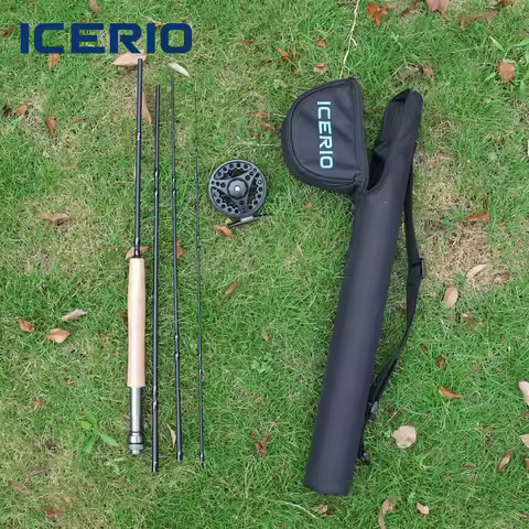 ICERIO Fly Fishing Rod Reel Combo 6'6" 5/6WT, Beginner Starter Kit with Carrying Bag, Ready-to-Fish