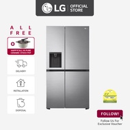 [Pre-Order] LG GS-L6172PZ 617L side-by-side-fridge with Smart Inverter Compressor in Platinum Silver