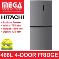 HITACHI HR4N7522DS 466L 4-DOOR FRIDGE (BOTTOM FREEZER. 2 TICKS)