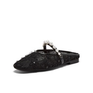 BASTO Womens Mules Flat Shoes รองเท้ามูเล่ รองเท้าแตะ รองเท้าส้นแบน F5133