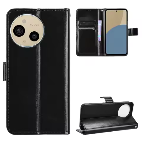 For Sharp Aquos Sense 9 Case Luxury Flip PU Leather Wallet Lanyard Stand Case For Sharp Aquos Sense