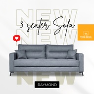 RAYMOND 3 Seater Sofa / Fabric Sofa Upholstery / Zig Zag Spring / FREE PILLOWS / Wear Resistant Fabric