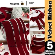 LAZY BEE Premium Velvet Ribbon Suede Christmas Gift Wrap Party decoration DIY Hair Bowknot Sewing Fa