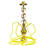 Cross-Border Factory Supply Arabian Hookah Full Set Bar Four-Person Hookah with Light Package Alumin