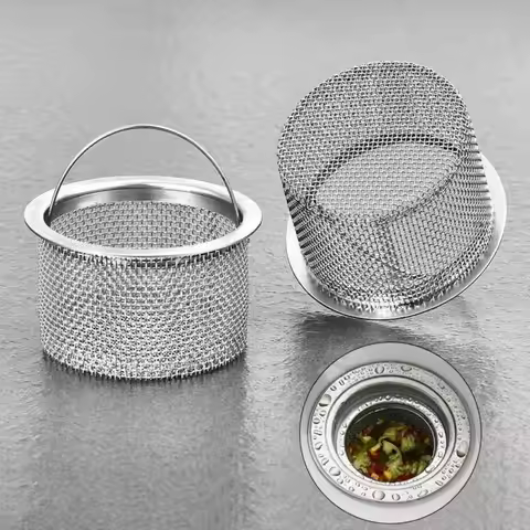 Dureble Stainless Steel Sink Drain Filter Fine Net Thicken Sink Sewer Strainers With Pull Rod Kitche