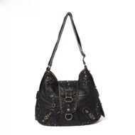 กระเป๋าสะพายข้างลายเสือดาวย้อนยุค แฟชั่น Y2K กระเป๋าสะพายข้างผู้หญิงสไตล์สตรีทวินเทจ กระเป๋าสะพายข้า