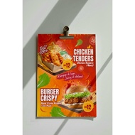 Poster Template | Editable | Canva | Burger and Chicken Tender Menu | Food Template | A3 Menu | Digi