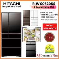 Hitachi R-WXC620KS Premium K Series 6 Doors IoT Fridge 474L (Made in Japan) FREE JAPAN MADE HEPA AIR PURIFIER