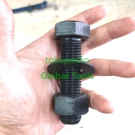 baut mur baja m18x65 m18 x 65 kunci 27 baut 27 HTB 8.8 hex bolt nut