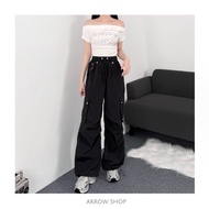 ARROW ARROW|Black Shop Agreement Loose Overalls