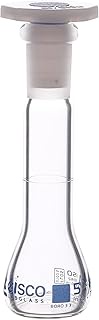Volumetric Flask, 5ml - Class A - 10/19 Polyethylene Stopper, Borosilicate Glass - Blue Graduation, 