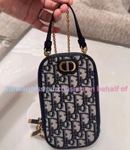 Dior presbyopic chain ถุงขยะขนาดเล็กกระเป๋าโทรศัพท์มือถือ woc classic jacquard กระเป๋าถือเฉียงกระเป๋